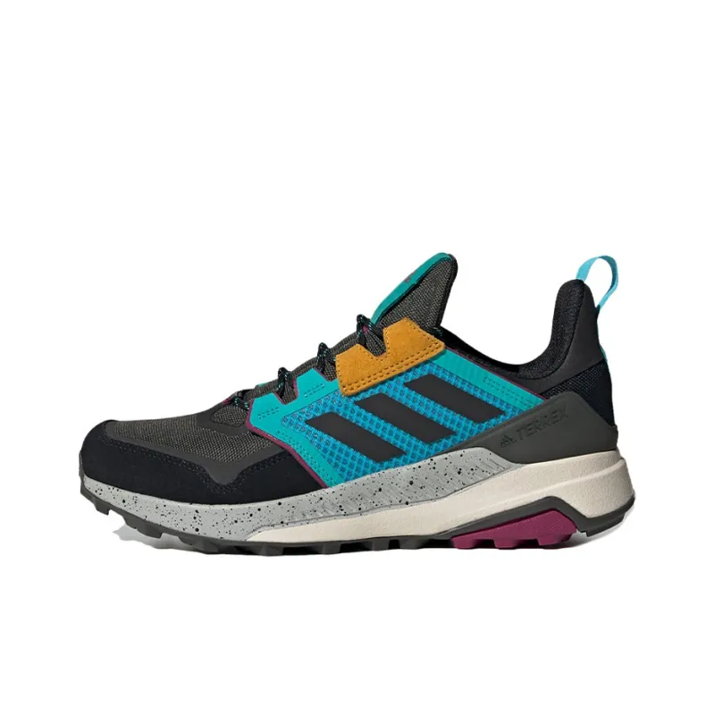 Adidas Terrex Trailmaker Slip Resistant Mid Top Casual Running Shoes Men's Black Blue Yellow-0