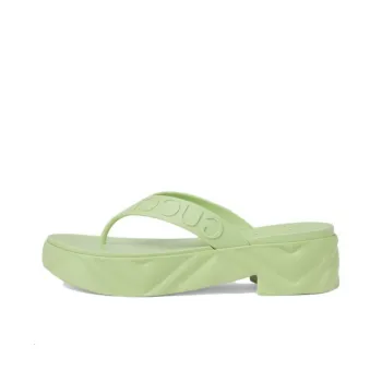 GUCCI Rubber Sole Flip Flops Women's Cyan