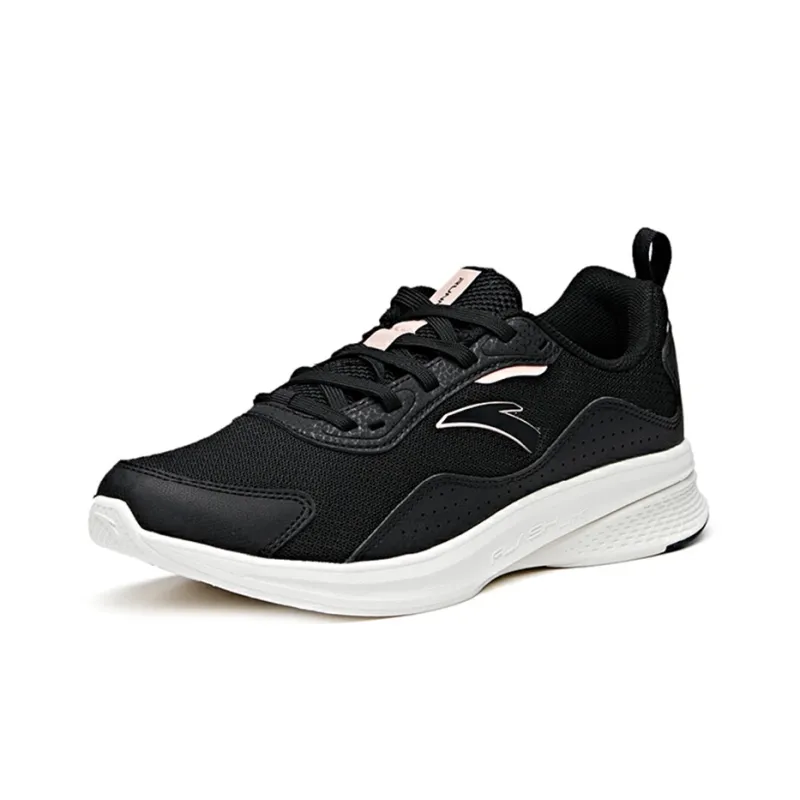 Anta Hydrogen Run Low Top Running Shoes Women's Black White-2
