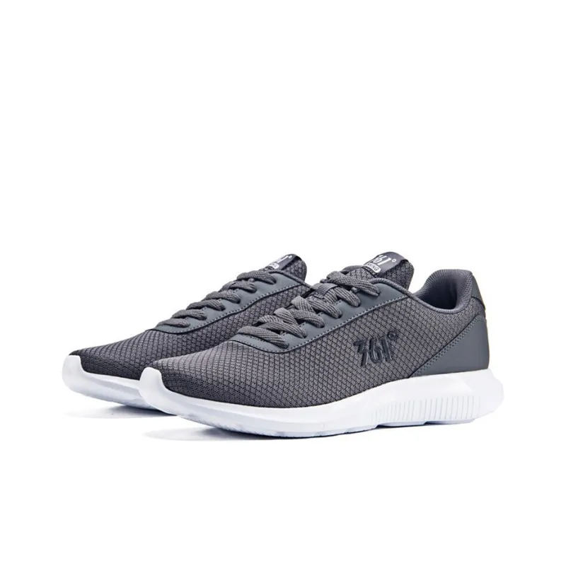 361° Breathable Cushioning Low Top Running Shoes Men's Gray White-1