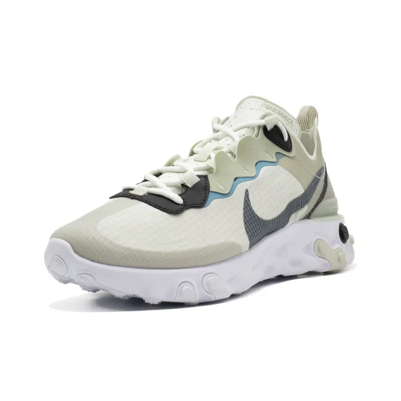 Nike React Element 55 Slip-Resistant Cushioning Wear-Resistant Low-Top Casual Running Shoes Men's Beige Gray Yellow-2