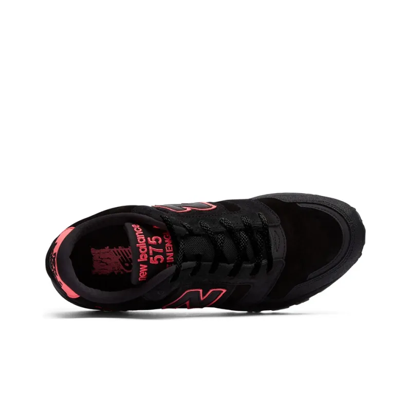 New Balance 575 MiUK Black Highlighter Pink-2
