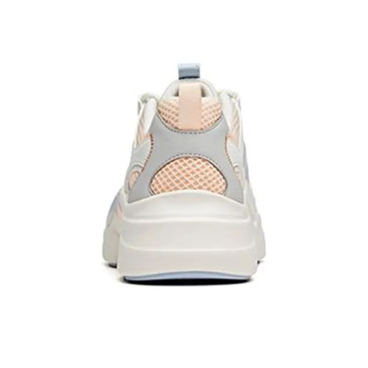 Anta Cushioning Anti Slip And Wear Resistant Low Top Running Shoes Women's White Blue Pink-4