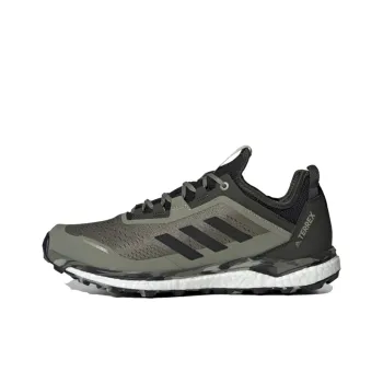 Adidas TERREX AGRAVIC FLOW Durable Breathable Low-Top Running Shoes Men's Army Green/Black