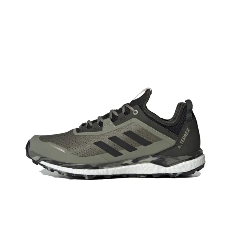 Adidas TERREX AGRAVIC FLOW Durable Breathable Low-Top Running Shoes Men's Army Green/Black-0