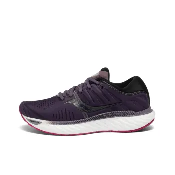 Saucony Hurricane Cushioning Lightweight Slip Resistant Support Low Top Running Shoes Women's Purple Black