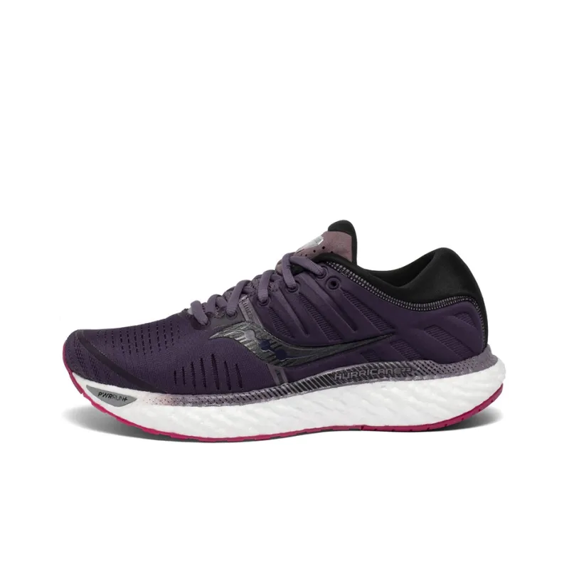 Saucony Hurricane Cushioning Lightweight Slip Resistant Support Low Top Running Shoes Women's Purple Black-0