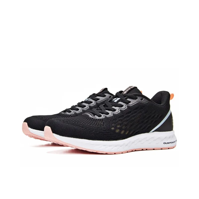 361° Shock Absorbers Slip Resistant, Abrasion Resistant, Breathable Low Top Running Shoes Women's Black Pink-1