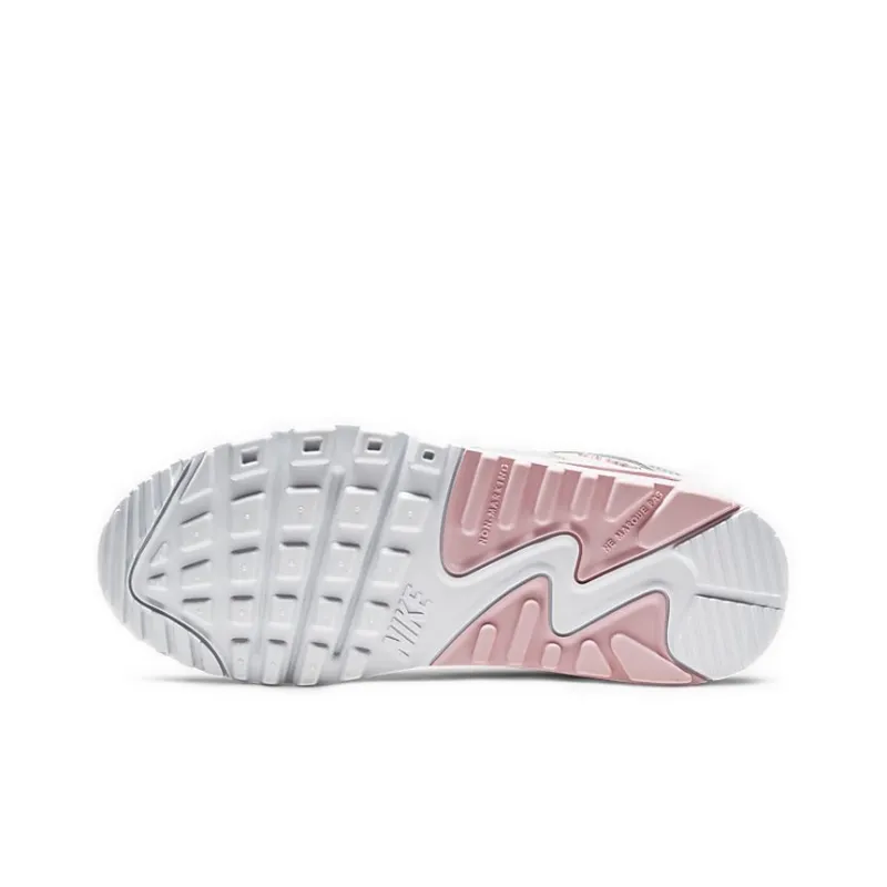 Nike Air Max 90 Leather Metallic Silver Pink GS-5