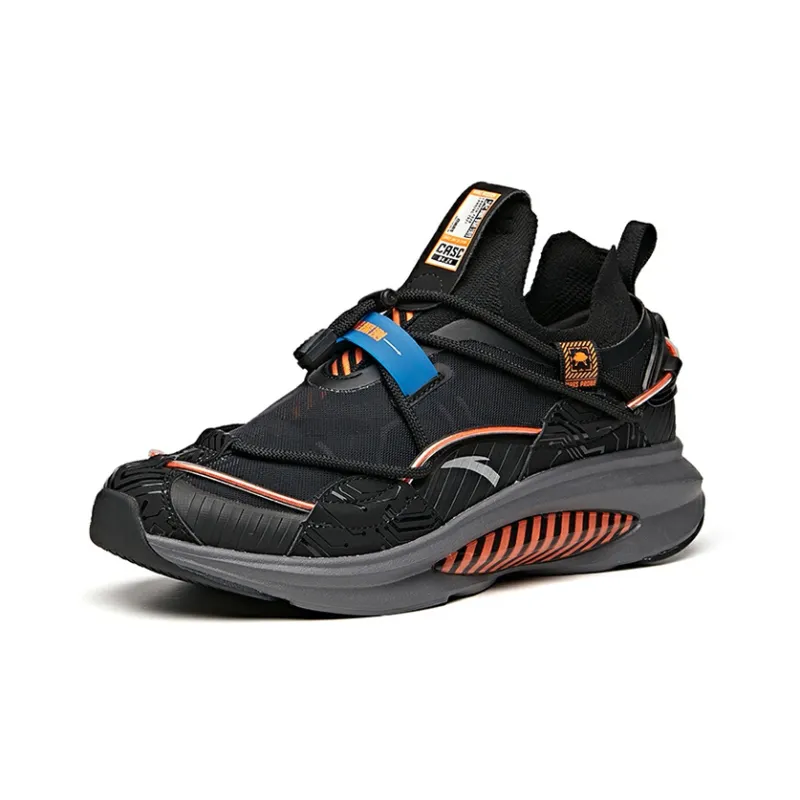 Anta Anti-Slip Wear-Resistant Low-Top Running Shoes Men's Extreme Night Black-1