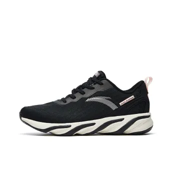 Anta 2020 Running Collection Rebound Cushioning Lightweight Breathable Low Top Running Shoes Women's Black White