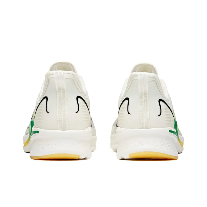 Anta Cushioning Breathable Lightweight Abrasion Resistant Slip Resistant Low Top Running Shoes Men's White Black Green-3