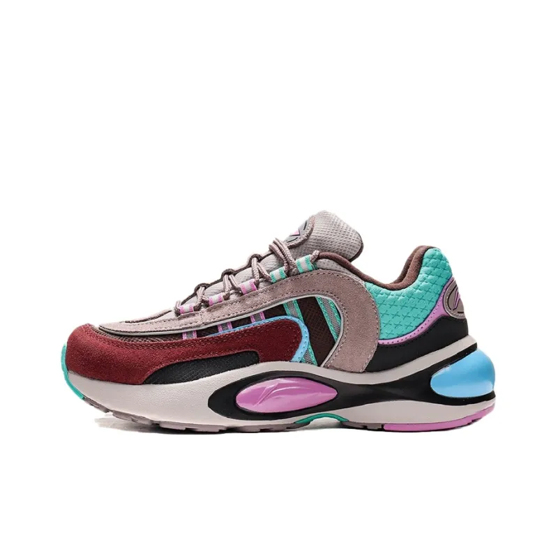LiNing V8 Breathable Low Top Running Shoes Women's Taupe-0