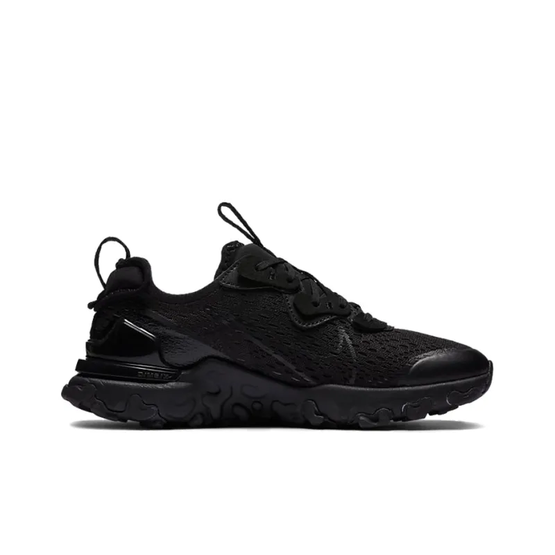 Nike React Vision Shock Absorbers Slip Resistant, Abrasion Resistant, Breathable Low Top Running Shoes GS Pure Black-1