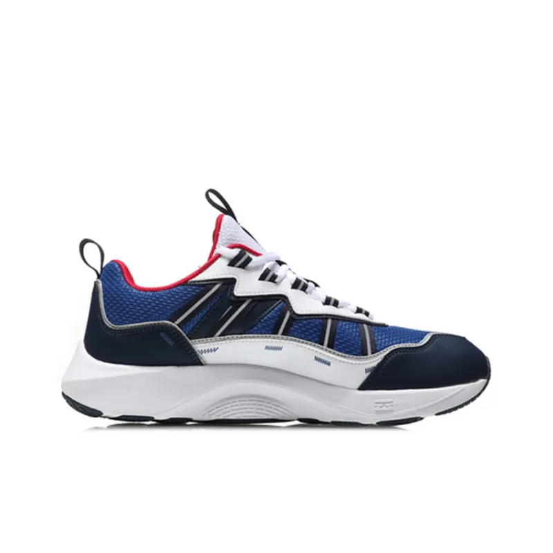 LiNing QingYun Cushioned Wear Resistant Slip Resistant Low Top Running Shoes Men's Blue White-1