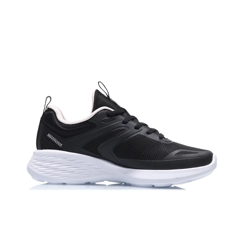 LiNing Cushioning Lightweight Low Top Running Shoes Women's Black White-1