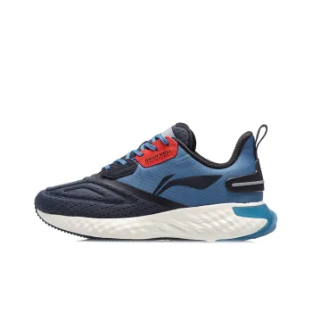 LiNing Cloud 5 V Shield Cushioning Anti Slip And Wear Resistant Low Top Running Shoes Blue Gray