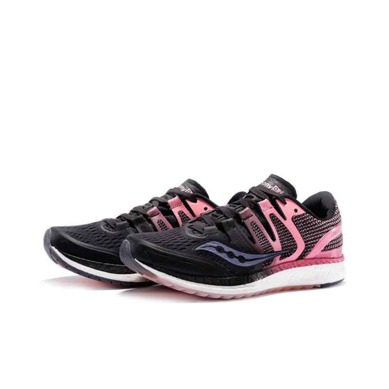Saucony Liberty ISO 1 Slip-Resistant Support Lightweight Low-Top Running Shoes Women's Black Pink-2