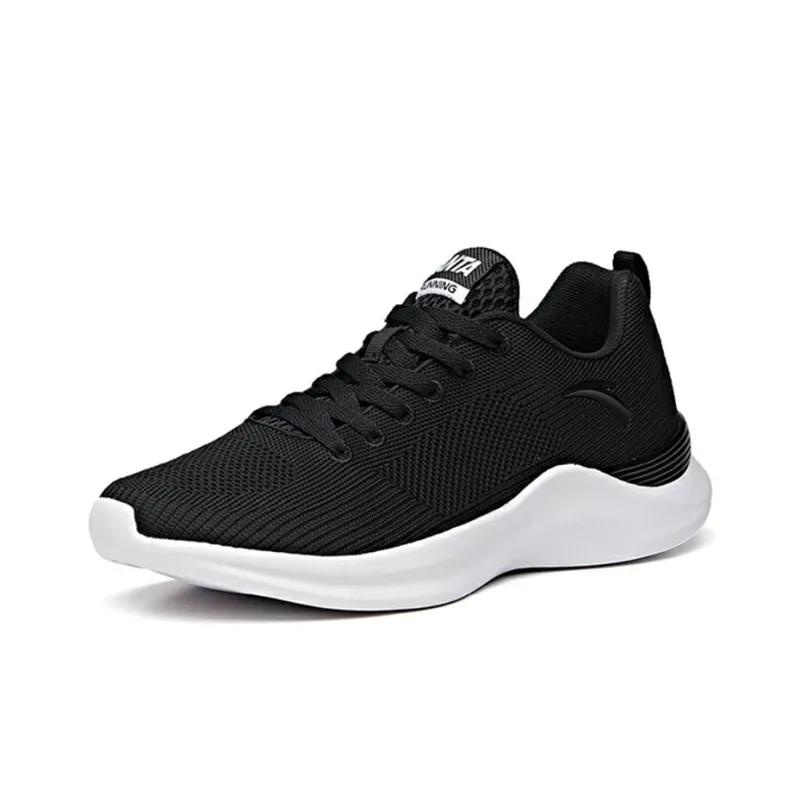Anta Running Collection Cushioned Slip-Resistant Abrasion-Resistant Low-Top Running Shoes Men's Black White-1