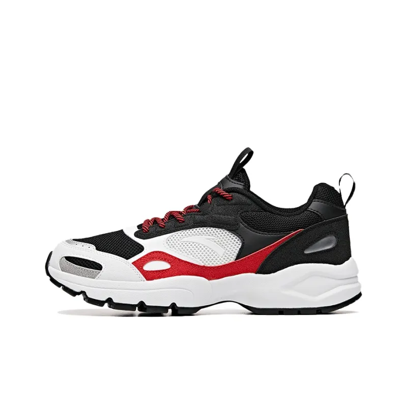 Anta Slip-Resistant Cushioning Wear-Resistant Breathable Low-Top Running Shoes Men's White Black-0