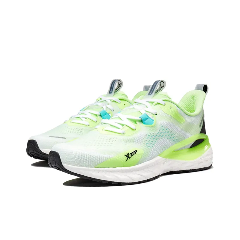 XTEP Cushioning Anti Slip And Wear Resistant Low Top Running Shoes Men's White Green-2