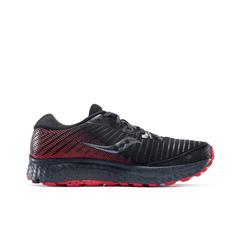 Saucony Guide 13 Non slip Support Low Top Running Shoes Men's Black Red-1
