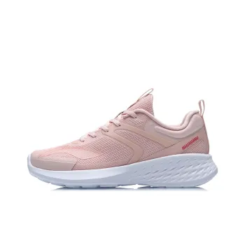 LiNing Lightweight Cushioning Low Top Running Shoes Women's Peach Orange Pink