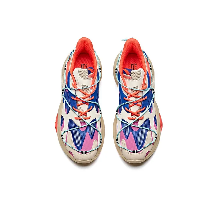 Anta Cushioning Anti-Slip And Wear-Resistant Balance Low-Top Running Shoes Men's Beige Blue-2