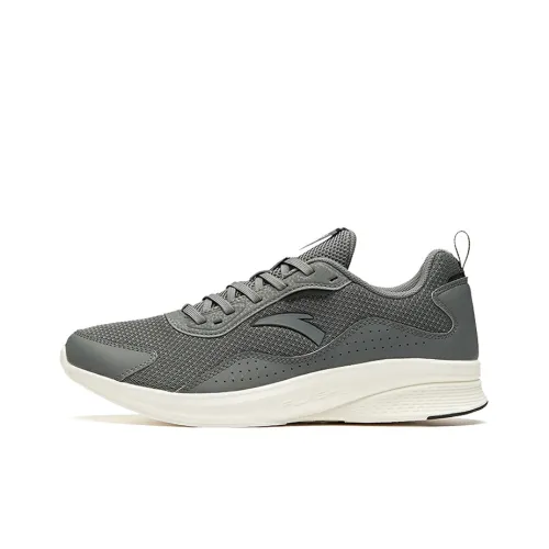 Anta Shock Absorbing, Non Slip, Wear Resistant, Breathable And Lightweight Low Top Running Shoes Men's Gray