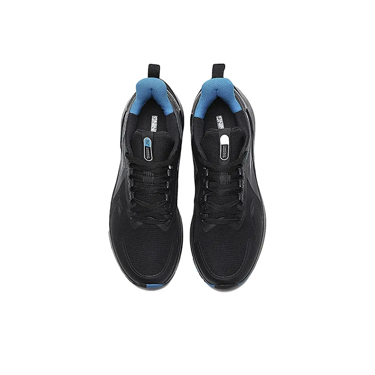 361° Rain Screen Abrasion Resistant Low Top Running Shoes Men's Black Blue-1