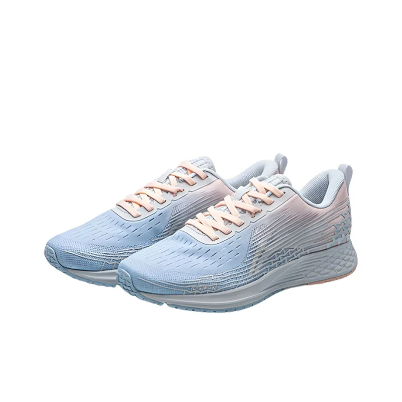 LiNing Red Hare 4 Cushioned Abrasion Resistant Slip Resistant Low Top Running Shoes Women's Blue Pink-2