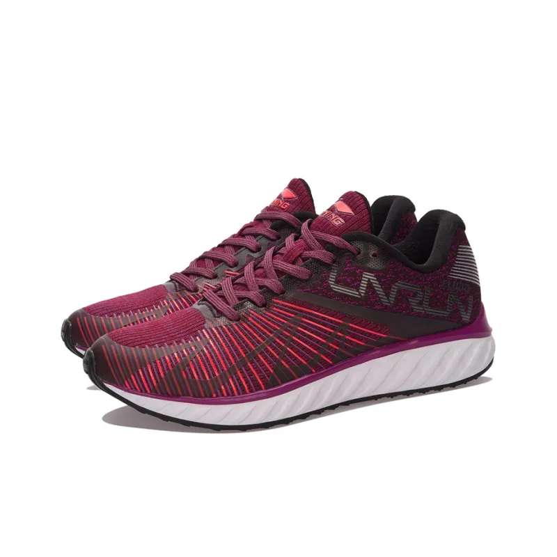 LiNing Cloud 4 Flame Reflective Low Top Running Shoes Women's Red Black-2
