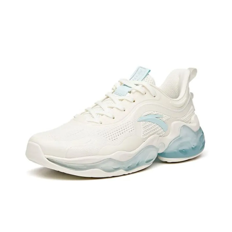 Anta A Jelly A jelly Anti Slip Wear Resistant Low Top Running Shoes Women's Blue White-2
