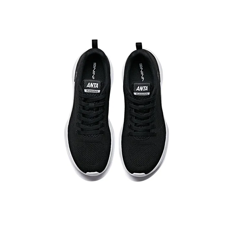 Anta Running Collection Cushioned Slip-Resistant Abrasion-Resistant Low-Top Running Shoes Men's Black White-2