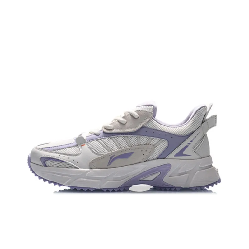 LiNing Anti Slip Wear Resistant Low Top Casual Running Shoes Women's Bad Little Purple-0