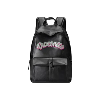 DRACONITE PU Student Backpack Regular Unisex Black