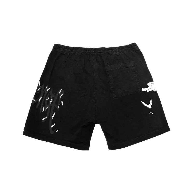 Revenge Juice Wrld 999 Dove Shorts-1