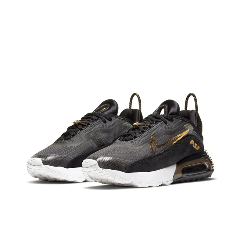 Nike Air Max 2090 Black Metallic Gold White Women's-2