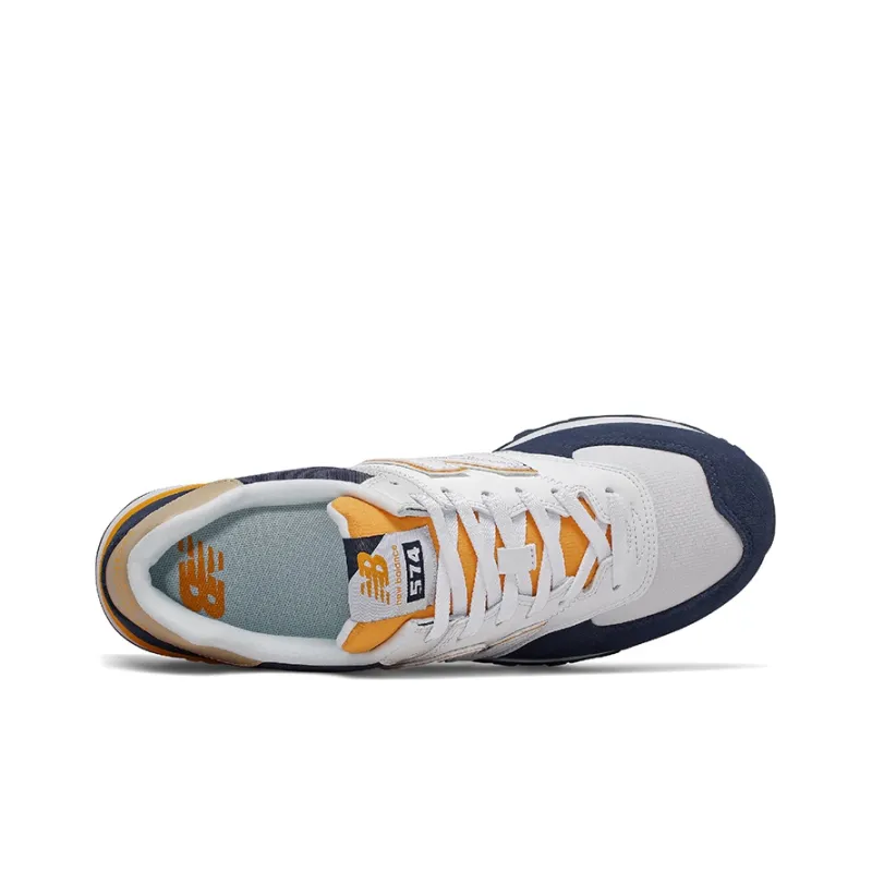 New Balance 574 White Navy Yellow-2