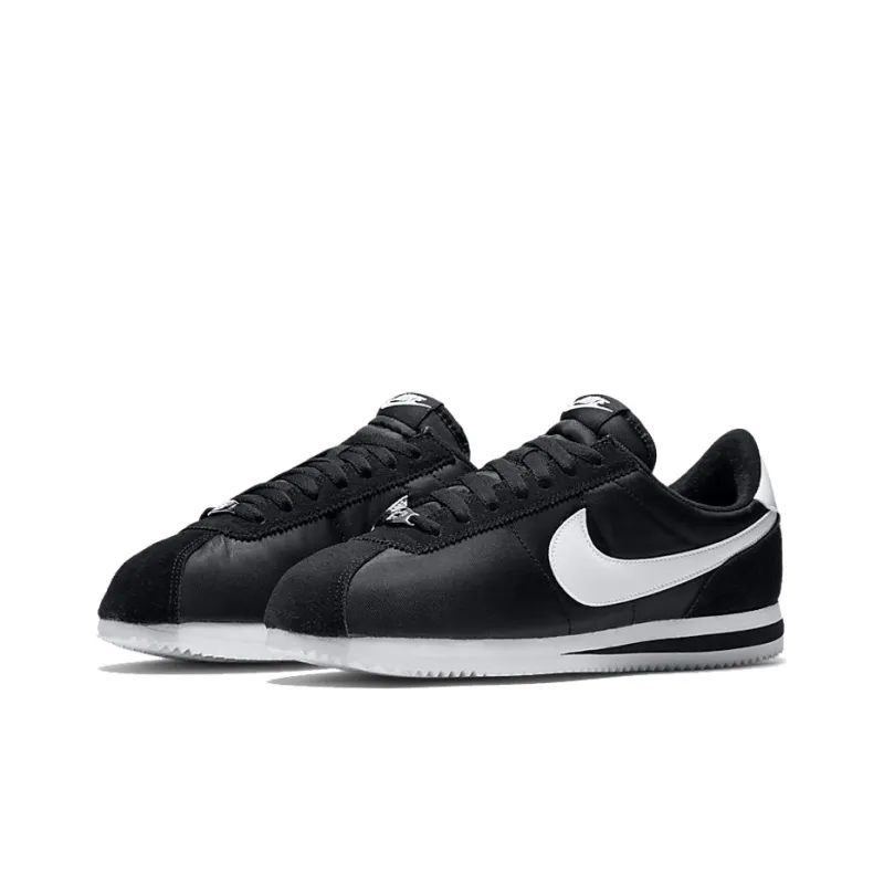 Nike Cortez Basic Nylon Black White Metallic Silver-2