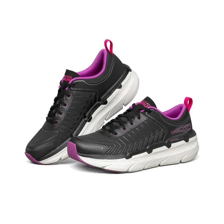 Skechers Max Cushioning Premier Sports Shoes Black/White/Purple Women's-2