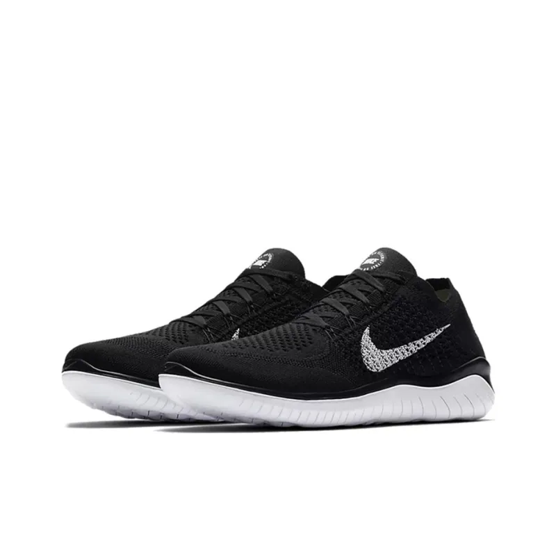 Nike Free Rn Flyknit 2018 Black White-2