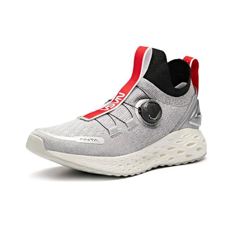 Nasa x Anta Cushioning Anti Slip And Wear Resistant Mid Top Running Shoes Women's Gray Silver-2