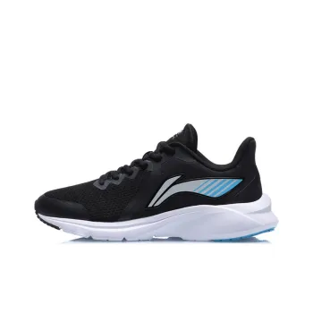 LiNing Cushioning, Slip Resistant, And Abrasion Resistant Low Top Running Shoes Black White Blue