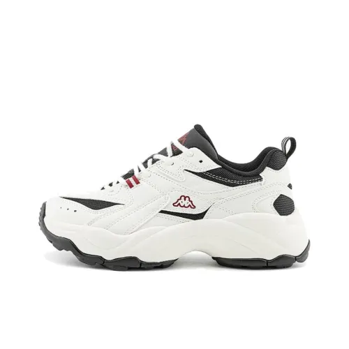 Kappa Anti Slip Wear Resistant Low Top Casual Running Shoes Unisex White Black