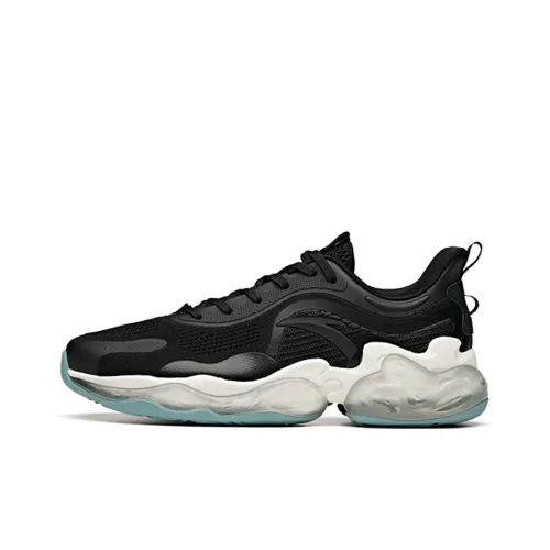 Anta Cushioning Breathable Coverage Support Balance Lightweight Low Top Running Shoes Men's Black