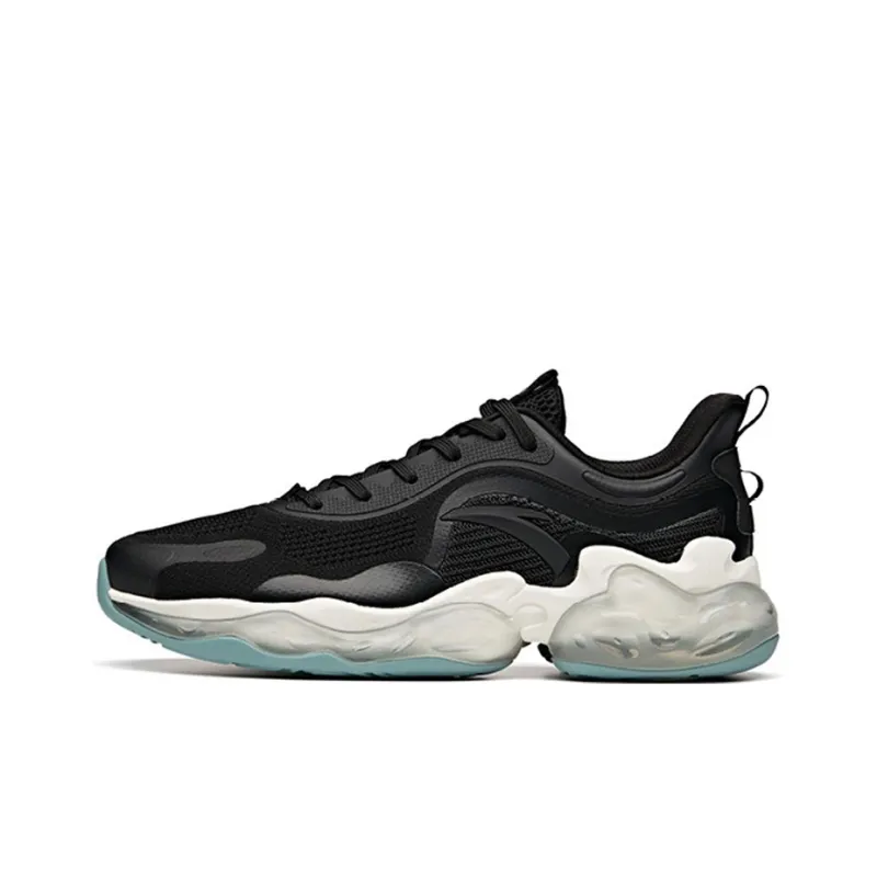 Anta Cushioning Breathable Coverage Support Balance Lightweight Low-Top Running Shoes Men's Black-0