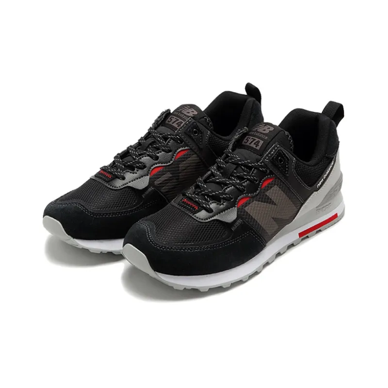 New Balance 574 Shoes Black/Grey/Red-2