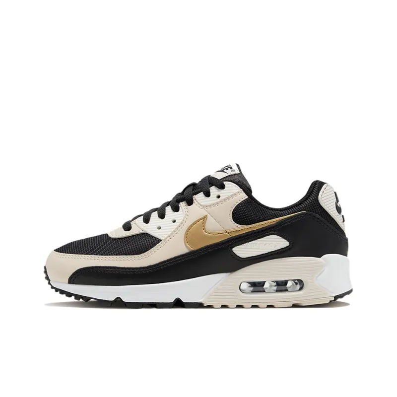 Nike Air Max 90 Black Metallic Gold Summit White Women's-0