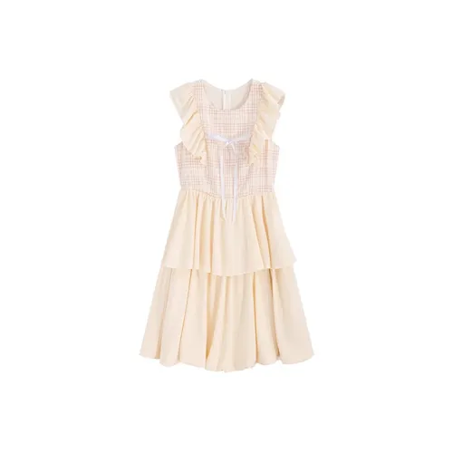 MINCOCROSEPEPPAR Short-Sleeved Dresses Women's Beige/Pink